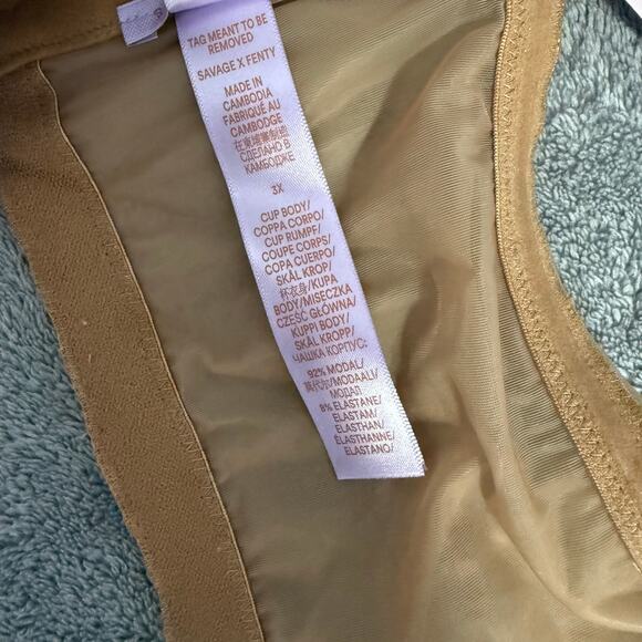 Savage X Fenty Aqua Hour Bandeau Bralette, Sweet Latte Nude, 3x - Picture 5 of 6